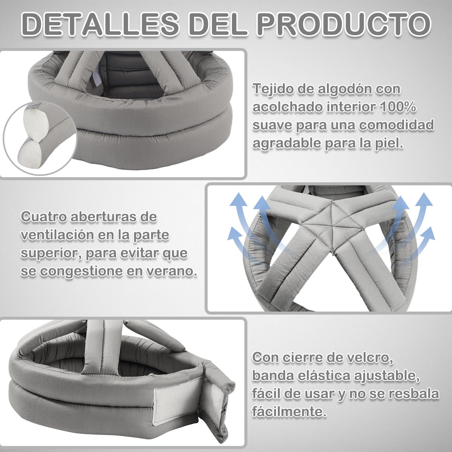 Casco De Seguridad Anticaída para Cabeza De Anciano Gorro Protector Grueso Y Suave Gorro De Protección para La Cabeza para Prevención De Caídas Ajustable para Personas Mayores