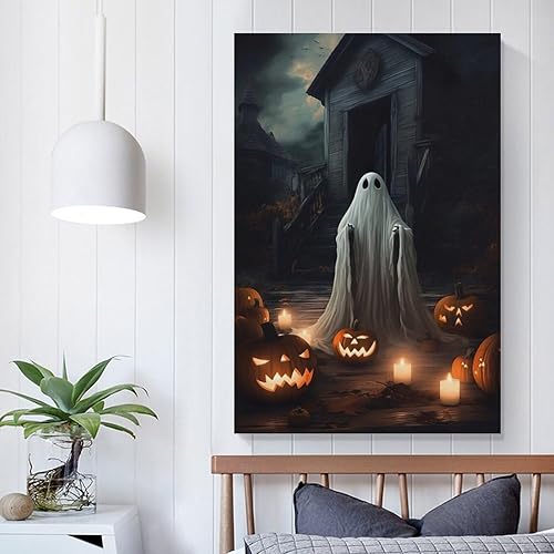 Miniatura 6 de HHGaoArt Lienzo gótico para pared, póster de fantasmas de Halloween, fantasma, imagen en lienzo (13 fantasmas, 16 x 24 pulgadas, sin marco)