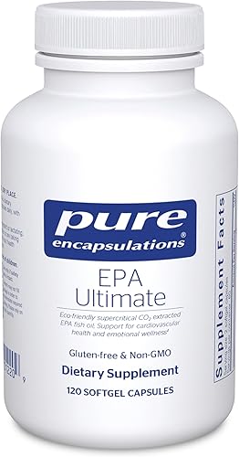 Pure Encapsulations EPA Ultimate - Concentrado de aceite de pescado EPA supercrítico ecológico extraído con CO2 - 120 cápsulas de cápsula blanda