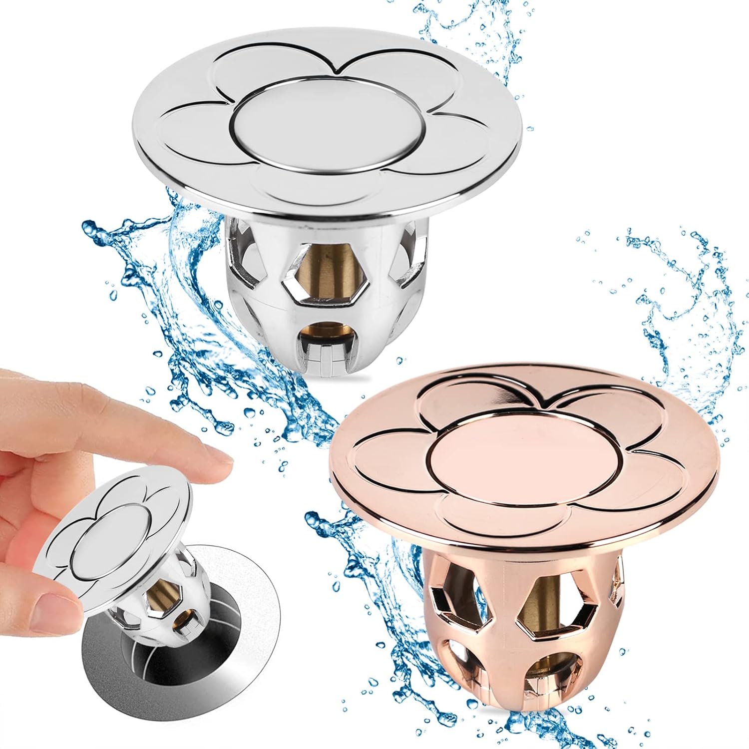 Tappo Lavandino Bagno Tappo Lavandino YOYIAG 2 Pezzi Spine Di Scarico tappo-lavandino-bagno-tappo-lavandino-yoyiag-2-pezzi-spine-di-scarico