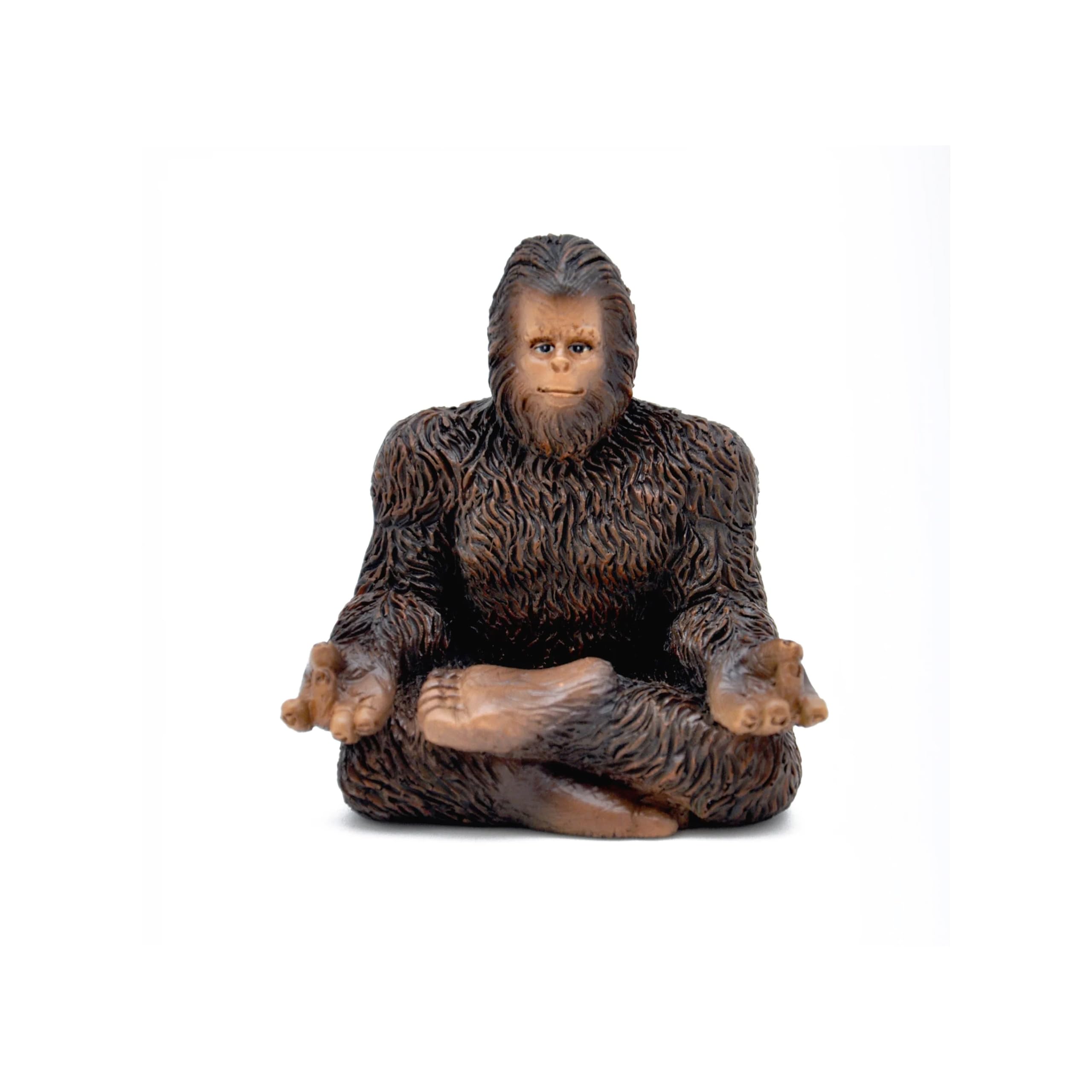 Marshall Home & Garden Meditating Yoga Big Foot Sasquatch 2.5 inch Resin Minature Outdoor Patio Lawn Figurine Statue for Garden - Woodland Knoll Collection