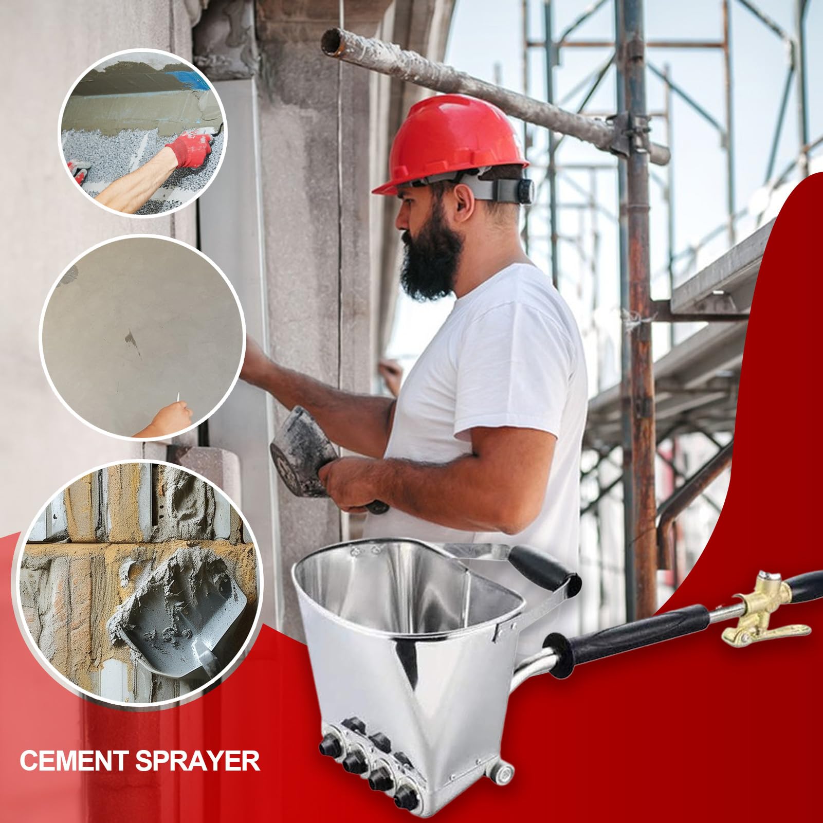 Pulverizador De Hormigón Equipo Multifuncional enlucidor | Herramientas pulverizadoras textura yeso para mejoras del hogar y bricolaje, renovar paredes, pintar casas, techos, reparar