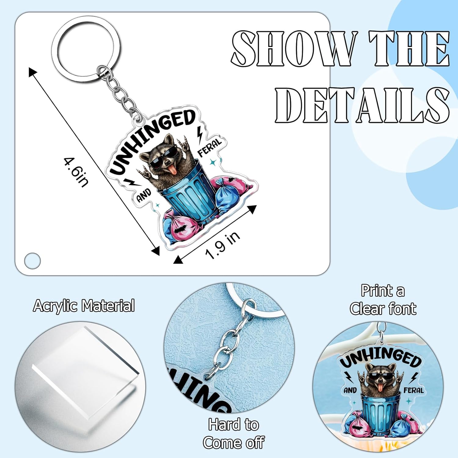 Raccoon Gifts for Women Raccoon Keychain Funny Raccoons Accessory for Key Bag Decor Funny Trash Panda Keychain Birthday Gift for Raccoons Lovers Key Ring Hottest Christmas Gifts 2025 - Image 6