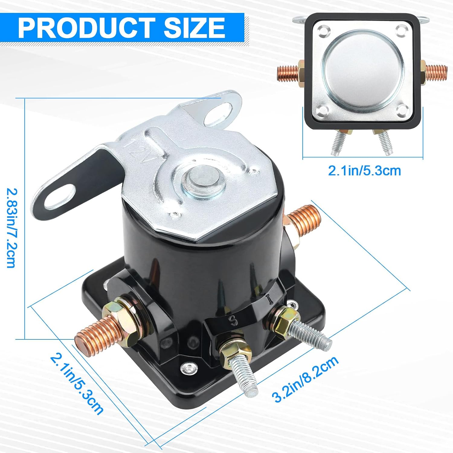 Starter Solenoid 12V Relay for Heavy Duty SW3 Ford 2000 3000 4000 1956-up for Jeep Lincoln Replace#B-6A-11450A C9AF C7AF C6AF C3912 SS588 SS581 F496 66-200 SNLS-135 D2AF11450AA 50-430