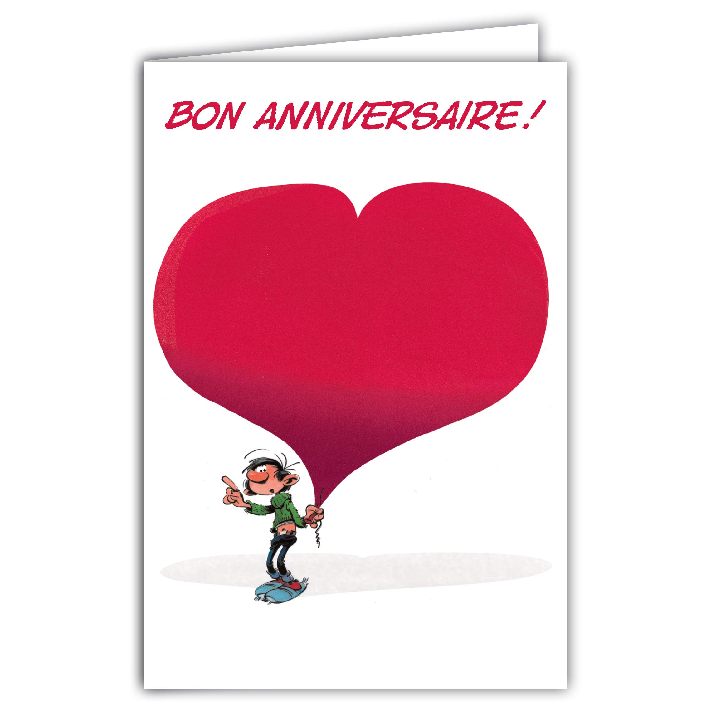 Gaston Lagaffe Heart Birthday Card