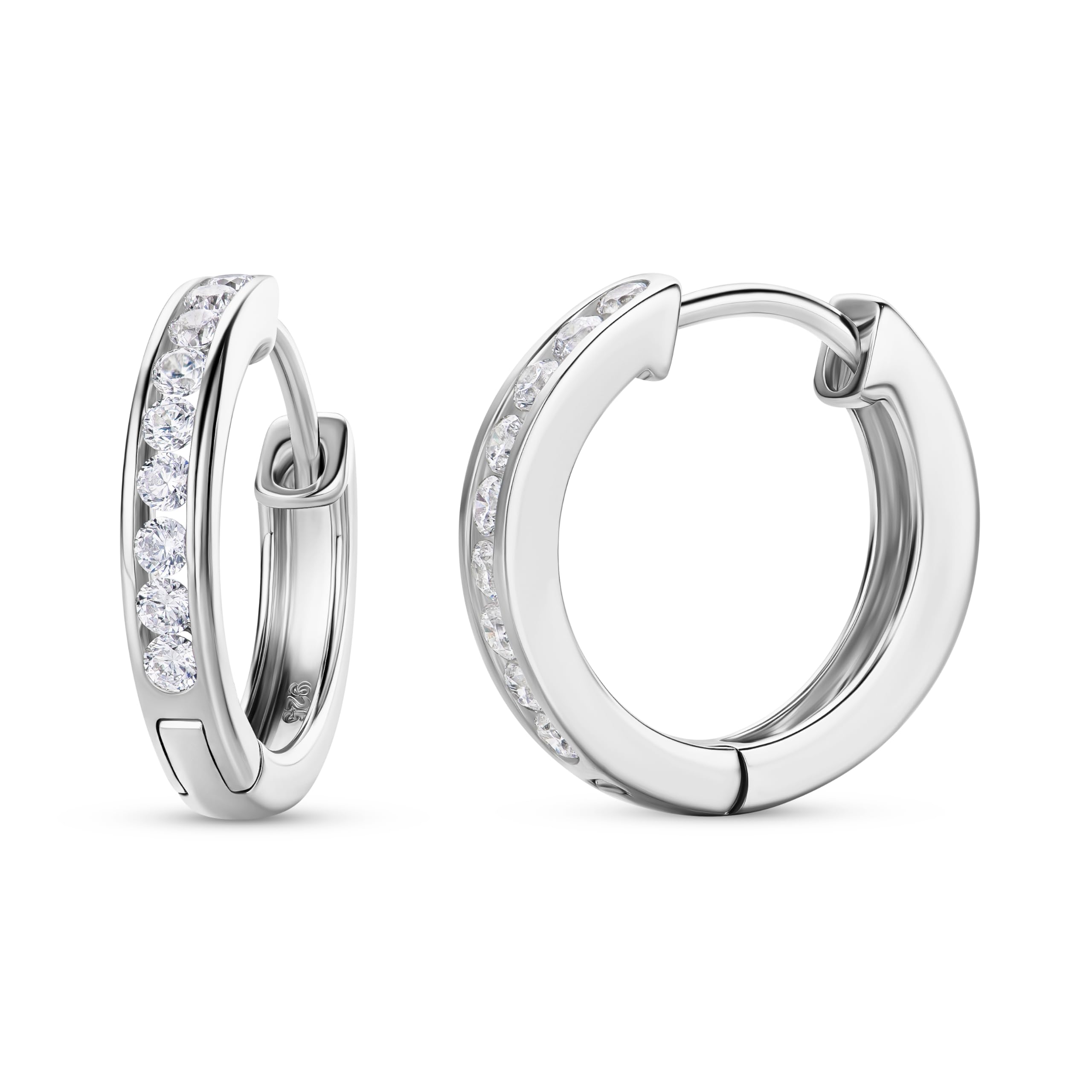 Miore - Pendientes de Aro Mujer con Circonitas Brillantes en Plata de Ley 925 - Plata de Ley 925 Dorados en Oro Amarillo de 18K 750, Pendientes Aro hipoalergénicos.