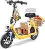 Caroma Peak 1200W800W500W Electric Scooter with Seat, 14 Tire, Up to 30Miles & 20MPH, Max Load 300LBS, Foldable Electric Scooter Adults, Commuter Ebike for Adults&Teens, Dual Braking System