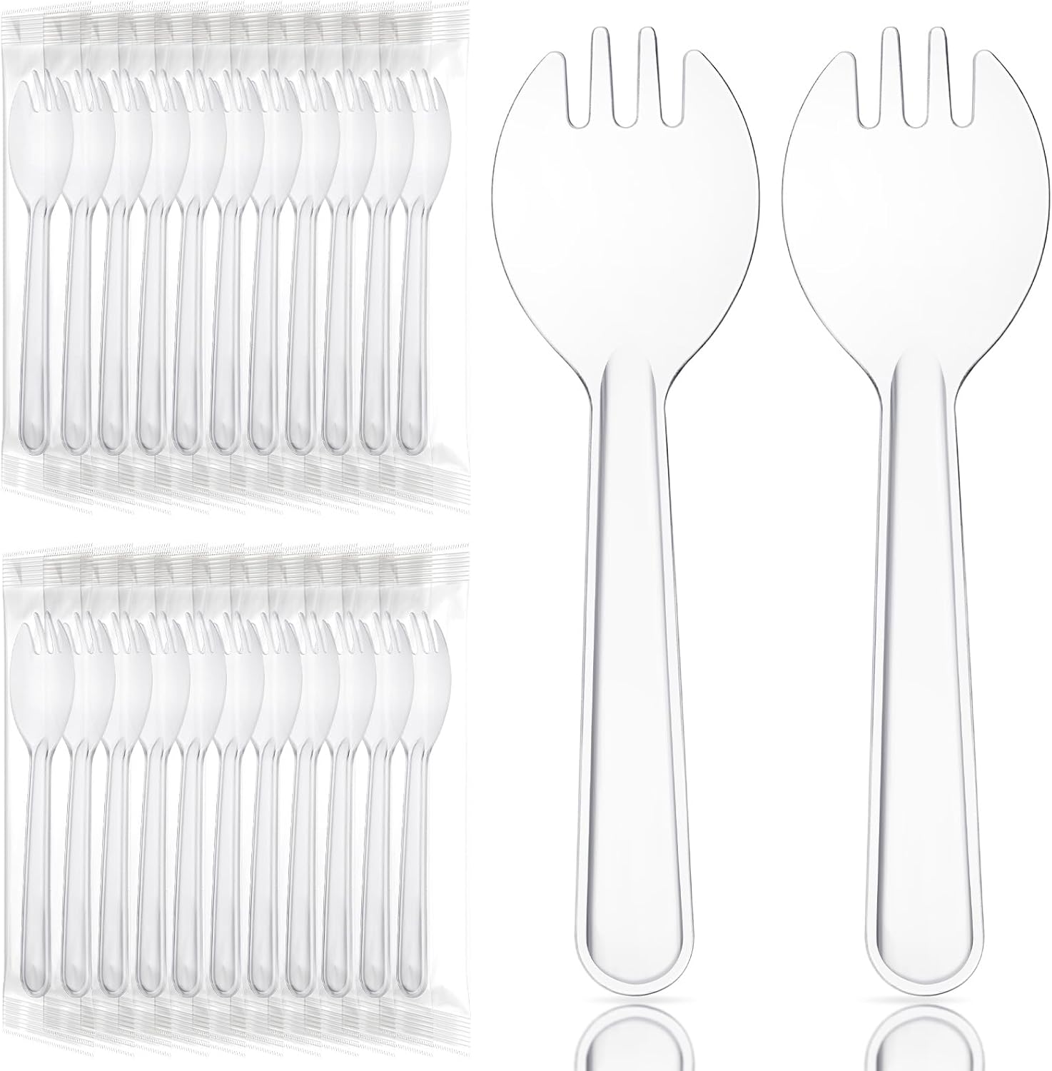 Tioncy 150 Pcs Disposable Plastic Sporks Individually