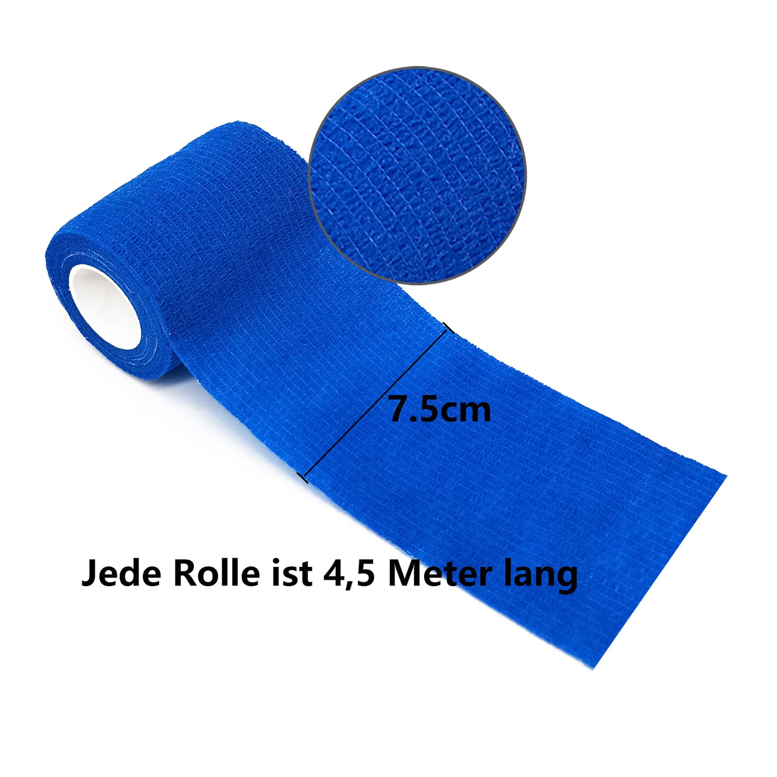 12 Rotoli Benda Elastica Autoadesiva 2.5cm x4.5m Nastro Garza Autoadesiva Benda Coesiva Medicazione per Fasciatura Bende Fissaggio per Ginocchia, Polso e Caviglia Blu