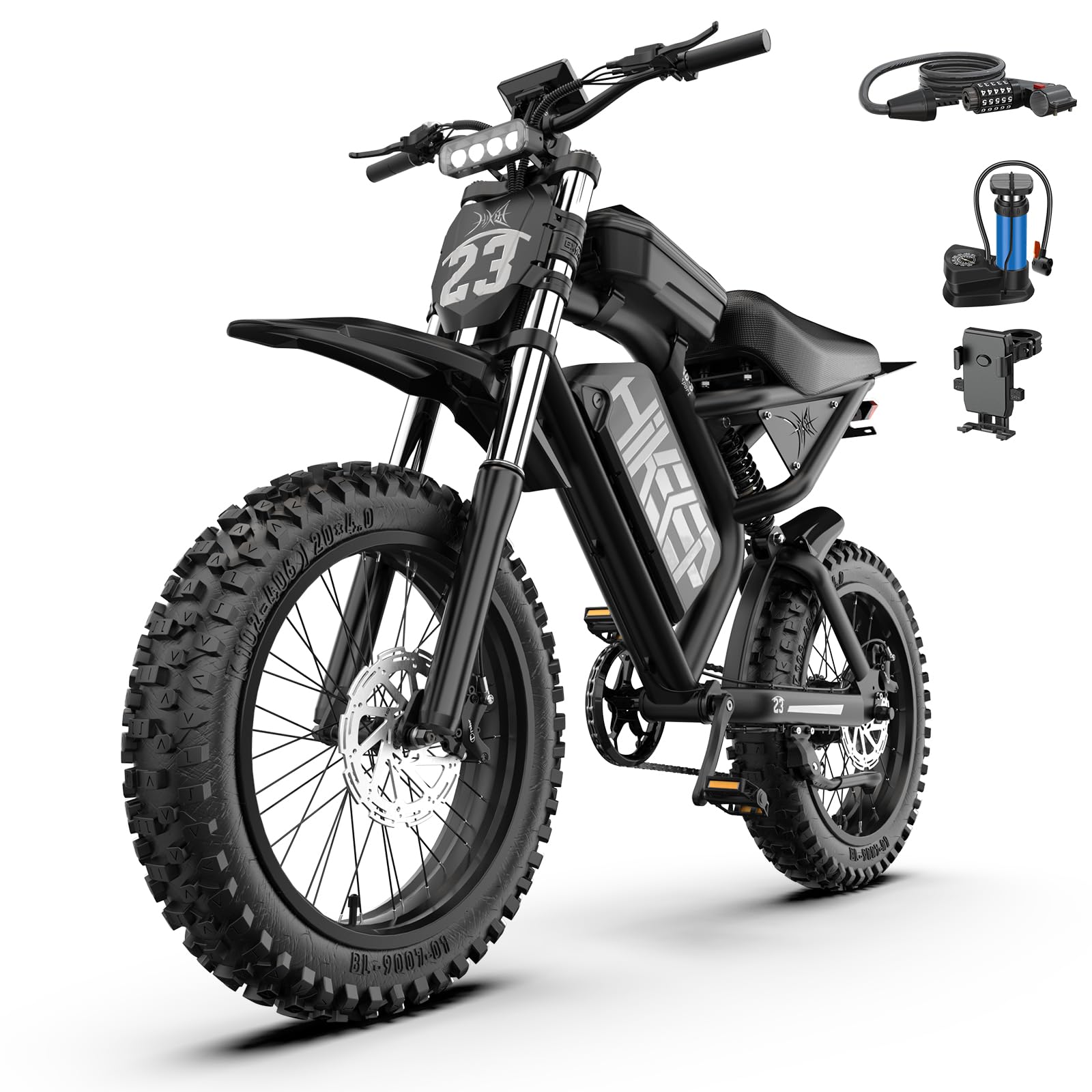GLOBALKEEP Electric Bike for Adults,52V 40AH 120 Miles Range Ebike, Peak 3000W Brushless Motor 35MPH, 20" Fat Tire e Bike, UL2849 Certified Waterproof Battery, Electric Bicycle