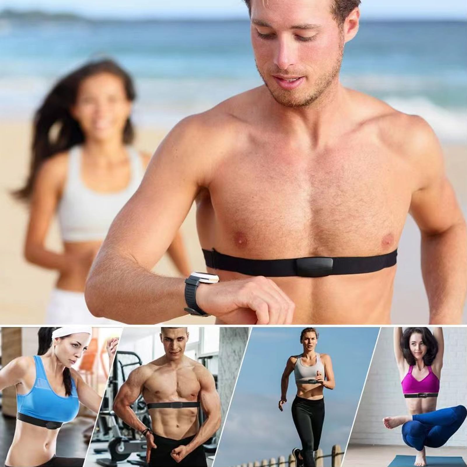 Recambio Cinta Frecuencia Cardiaca Bluetooth Ant+ Compatible Garmin Wahoo Bryton Polar H10 H9 Coospo Magene Resistente Agua Sudor