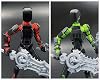 T13 Action Figure Set Assembled 3D Printed Multi Joint Movable Titan 13 Lucky Dummy 13 Mobile Robot Nova 13 Action Figure Desktop Decoration for Game Lovers Toys Black Red Green