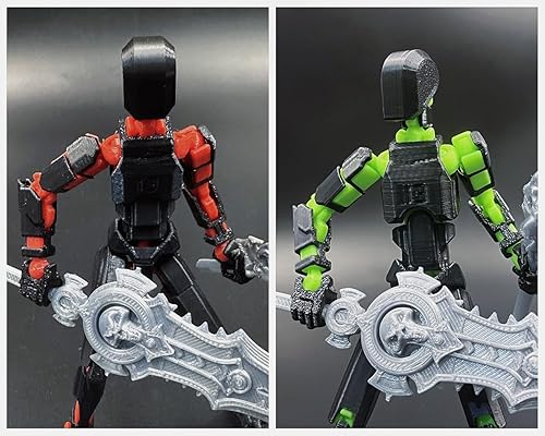 Miniatura 3 de Juego de figuras de acción T13 (montaje completado), 3D impreso multiarticulado móvil Titan 13 Lucky Dummy 13 Robot móvil, Nova 13 figuras de