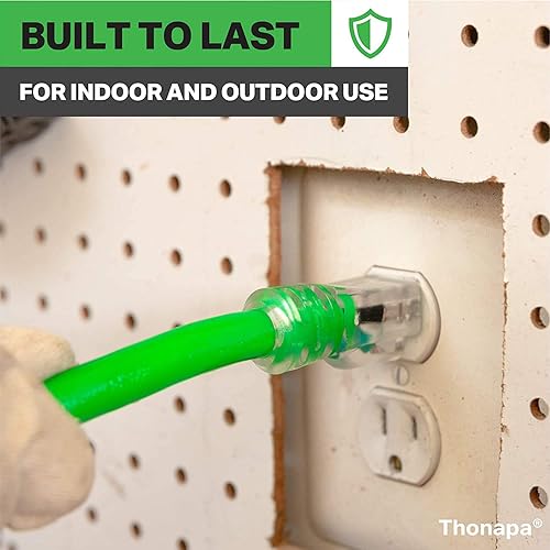 Miniatura 34 de SJTW - Cable de extensión iluminado para exteriores de 3 tomas de corriente, calibre 12, 15 amperios, cable de extensión de alimentación resistente