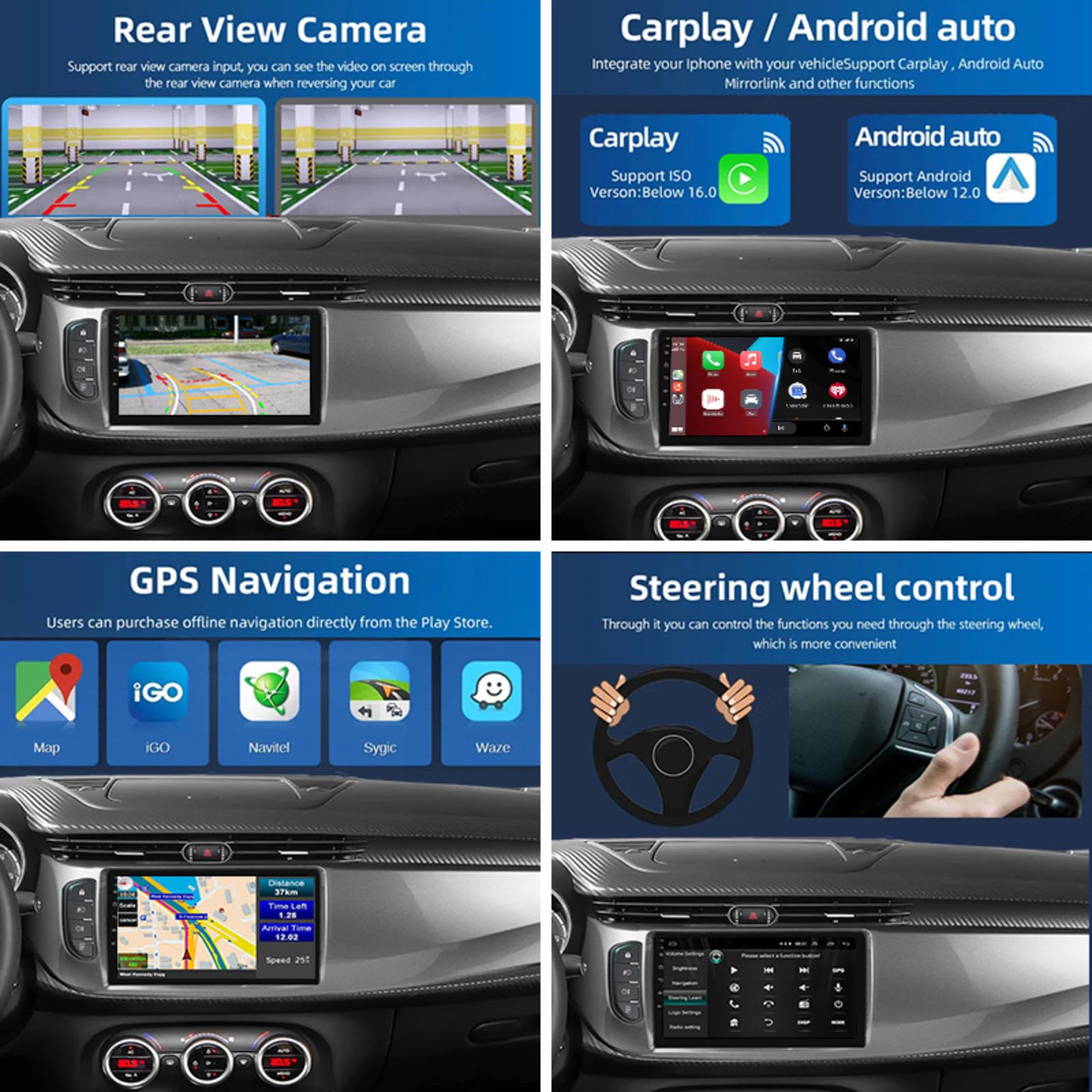 Android 15 Odtwarzacz Samochodowy Radio 9-calowy Ekran Dotykowy Multimedia Dla Alfa Romeo Giulietta 2010-2014, Nawigacja Gps Obsługa Bluetooth 4g Wi-fi, Kamera Cofania Mirror Link,4CoreWifi1G+16G