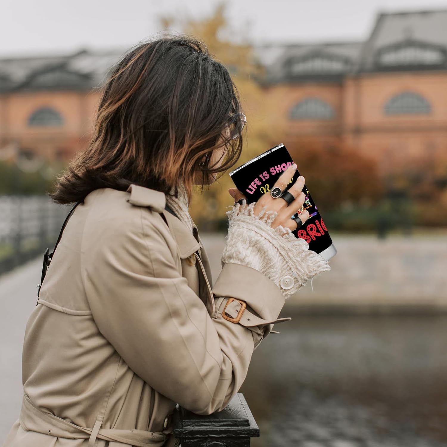 Quilting Gifts, Birthday Christmas Appreciation Graduation Gifts for Quilters, 20oz Stainless Steel Tumbler with Lid Straw, Style 1 - Image 5