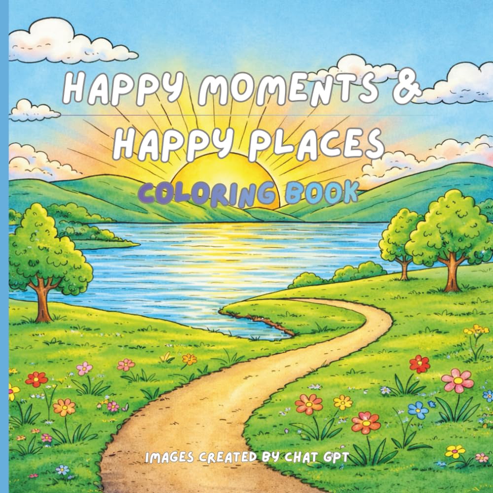Happy Moments & Happy places coloring book