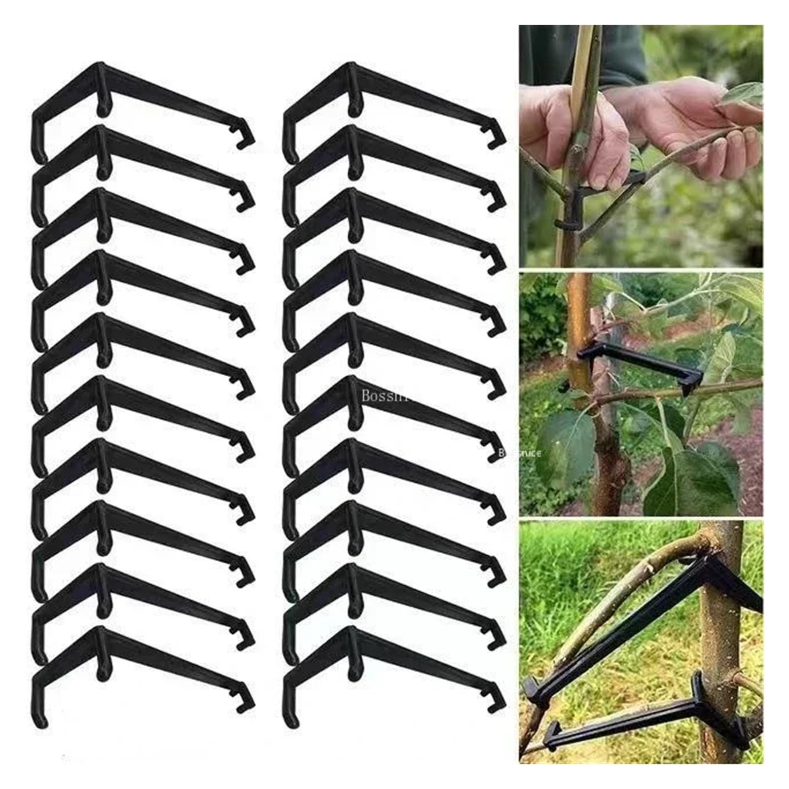 Tutores para Plantas 10-30 Uds Clips de árboles frutales Soporte de Plantas de Enredaderas moldeadores de torsión Extractor de Ramas Herramientas de jardín curvadas de estilismo Giratorio(30Pcs)