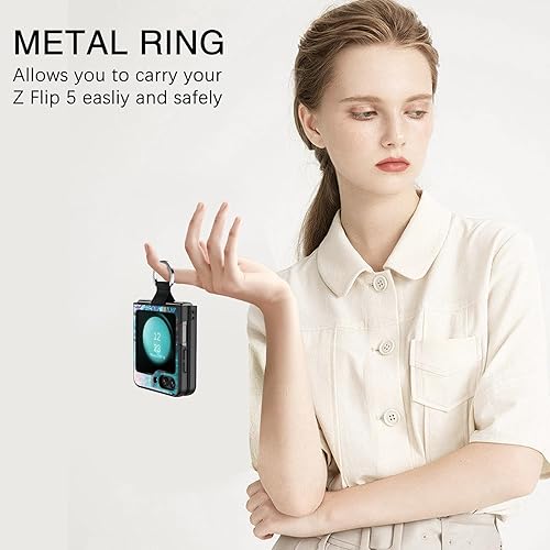 Miniatura 4 de BENTOBEN Funda para Samsung Galaxy Z Flip 5, ajuste delgado, que brilla en la oscuridad, suave y flexible, con anillo, a prueba de golpes