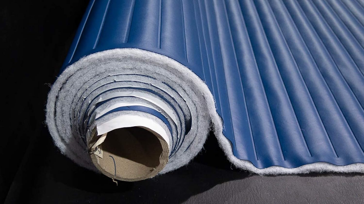 Pleated Marine Vinyl Upholstery Fabric Dark Blue 54" Wide by 5 Yards Boat Auto