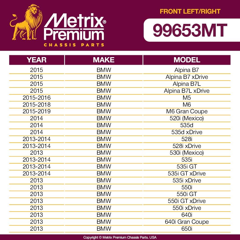 Metrix Premium Chassis Parts - Front Left & Right Tie Rod End Assembly Kit Fits 11-16 BMW 528i, 13-14 528i xDrive, 16-17 535i GT, 14-20 Ghost, EV800923