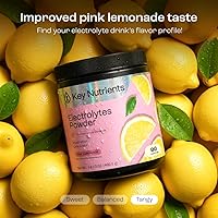 Vista 3 de KEY NUTRIENTS - Polvo de electrolitos multivitamínico sin azúcar - Polvo de electrolitos de limonada rosa fresca - Suplemento de resistencia