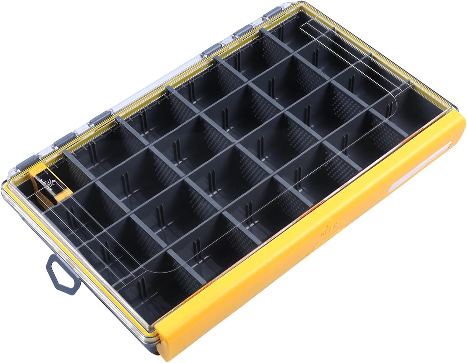 Fishing Tackle Organizer, Waterproof Lure Box with Vented Inserts,Y/L | Waterproof sealing gasket, modular vented inserts, desiccant box anti-rust, one-hand open, durable tackle organizer
