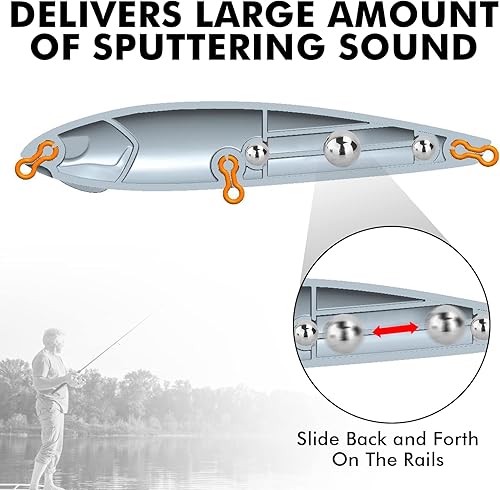 Miniatura 4 de TRUSCEND PoPobait con ganchos BKK, señuelos de pesca para lubina, lucio, lucio, perca almizclada, señuelo flotante para agua dulce o salada,