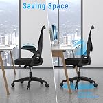 naspaluro Office Chair Comfy Desk Chair Adjustable Height | Ergonomic Computer Chair with Flip-up Armrests for Home Office Guitar Playing