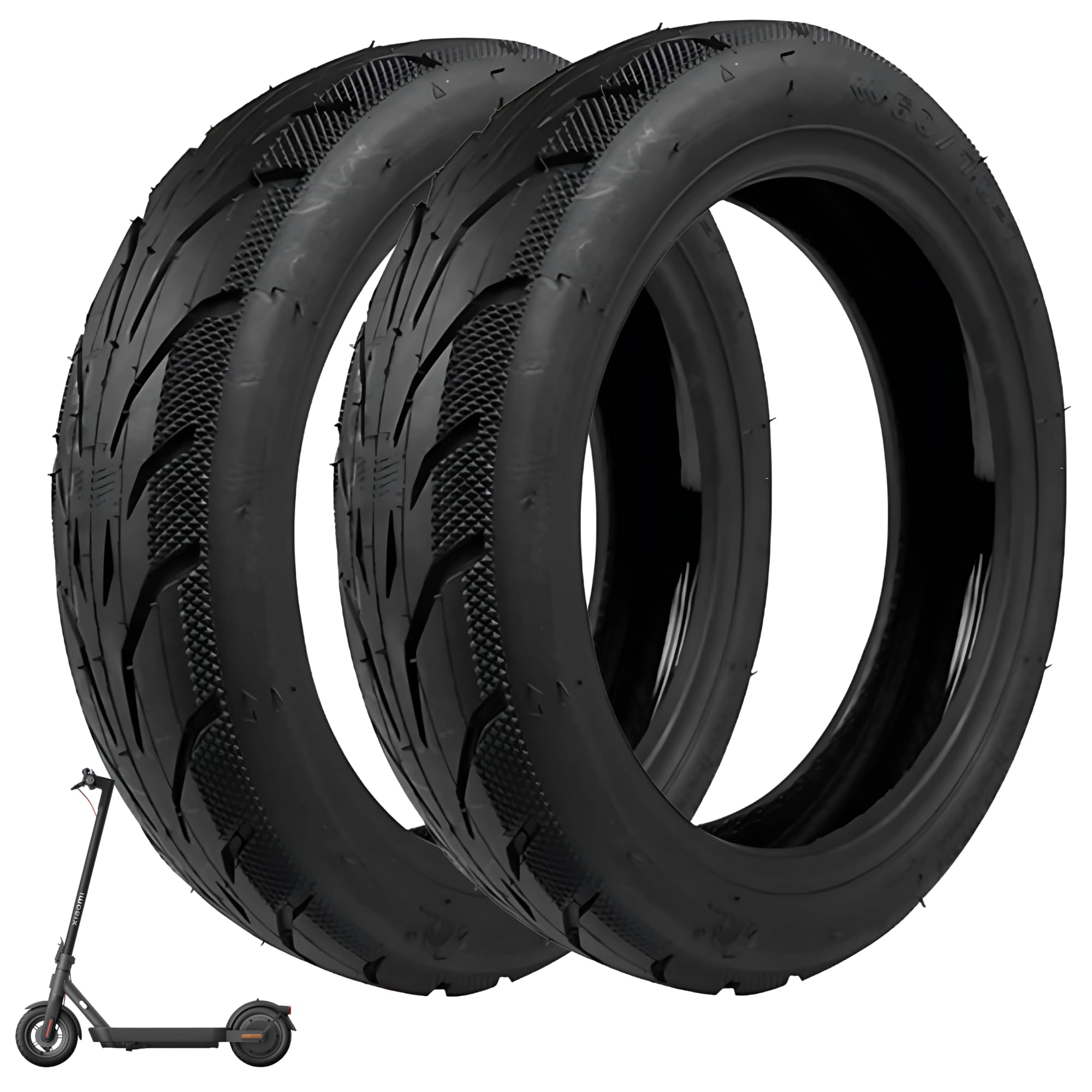 BITUME | 2x Pneu Tubeless Avec Gel Anti-Crevaison 10x 60/70-7 pour Trottinette Électrique Xiaomi Mi4 Pro, Xiaomi Pro 4 | Montage Sans Chambre à Air