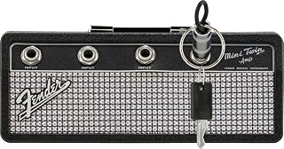 Fender Jack Keychain Rack Small - Authentic Guitar Amp Key Holder with Real Grill Cloth & Brushed Metal Logo