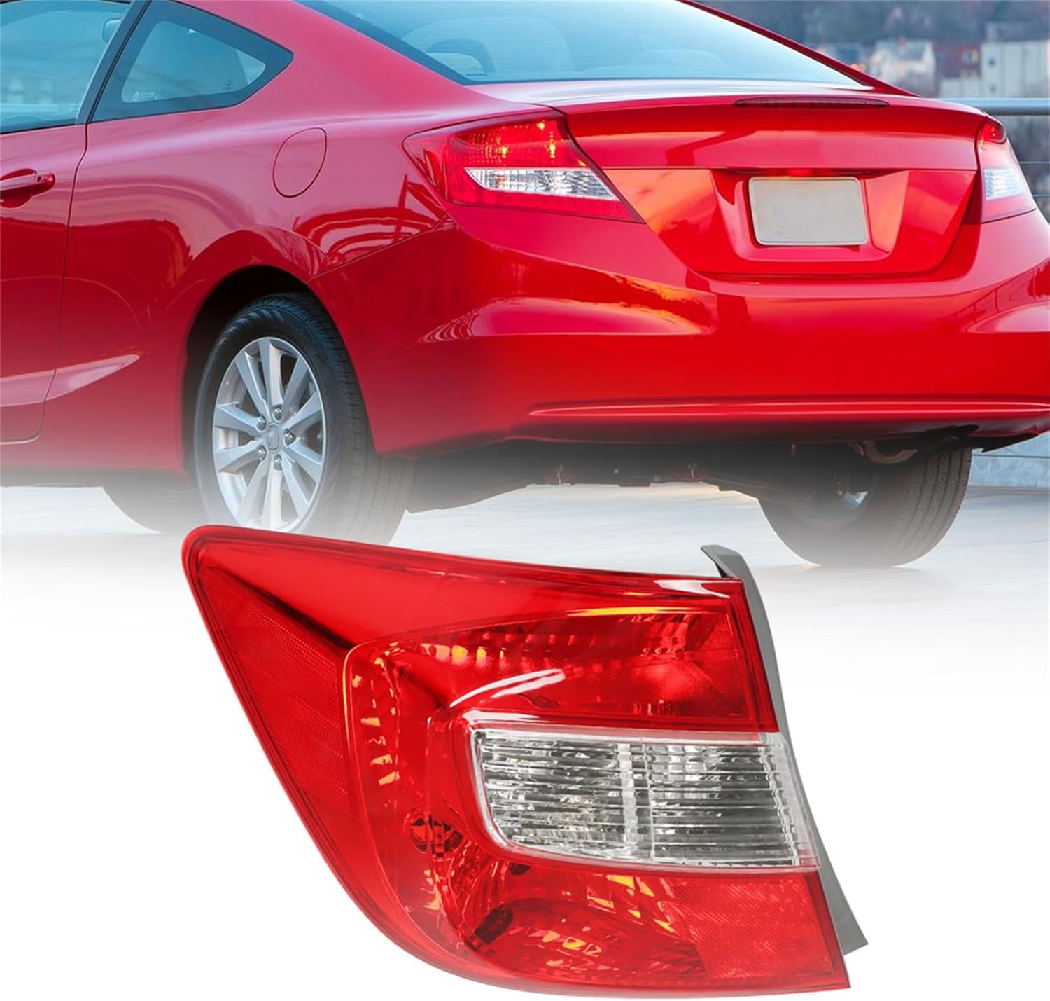 labwork Left Driver Side Tail Light Assembly Replacement for 2012 Honda Civic Sedan Rear Brake Lamp 33550-TR0-A01 HO2800180