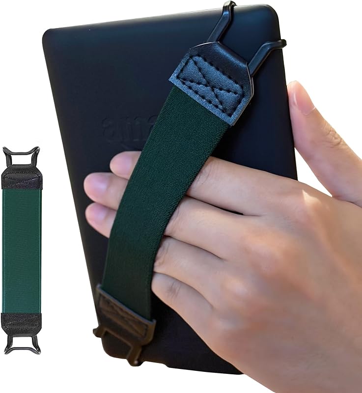 Security Hand-Strap for 6-8" Kindle eReaders Fire Tablet - Kindle/Kobo/Voyaga/Lenovo/Sony Kindle E-Book Tablet, High-Elasticity Versatile Hand Strap Lightweight Finger Grip Holder,Green