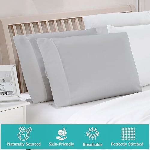 Miniatura 66 de Juego de sábanas de 4 piezas de algodón egipcio de 600 hilos, sábanas de algodón tamaño Queen para cama tamaño Queen, satén de fibra larga