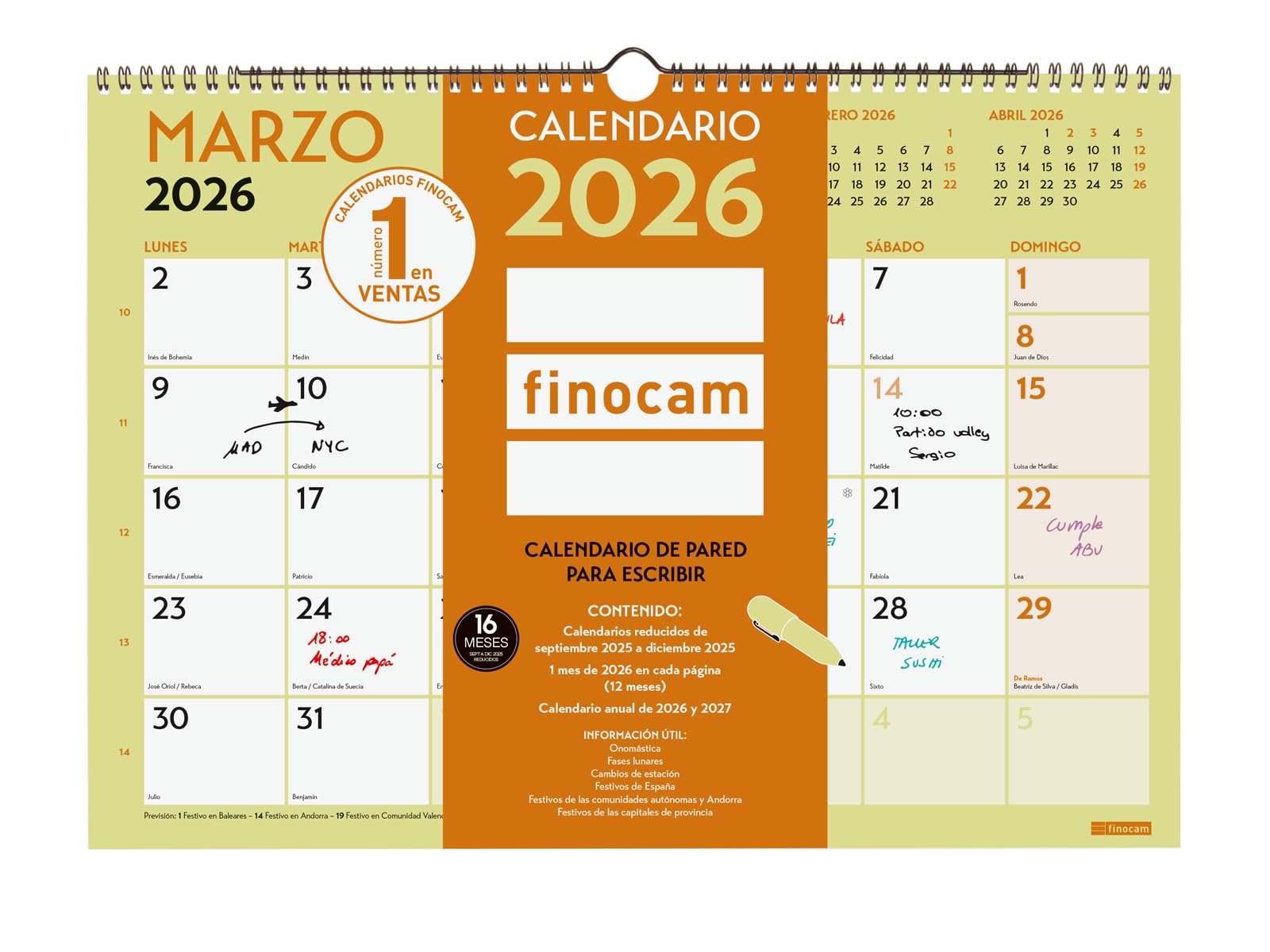 Finocam - Wall Calendar 2026 Month View January - December 2026 + Sep.- Dec. 2025 (4 months) reduced | Calendar 2026 | Monthly Planner Grafik - English
