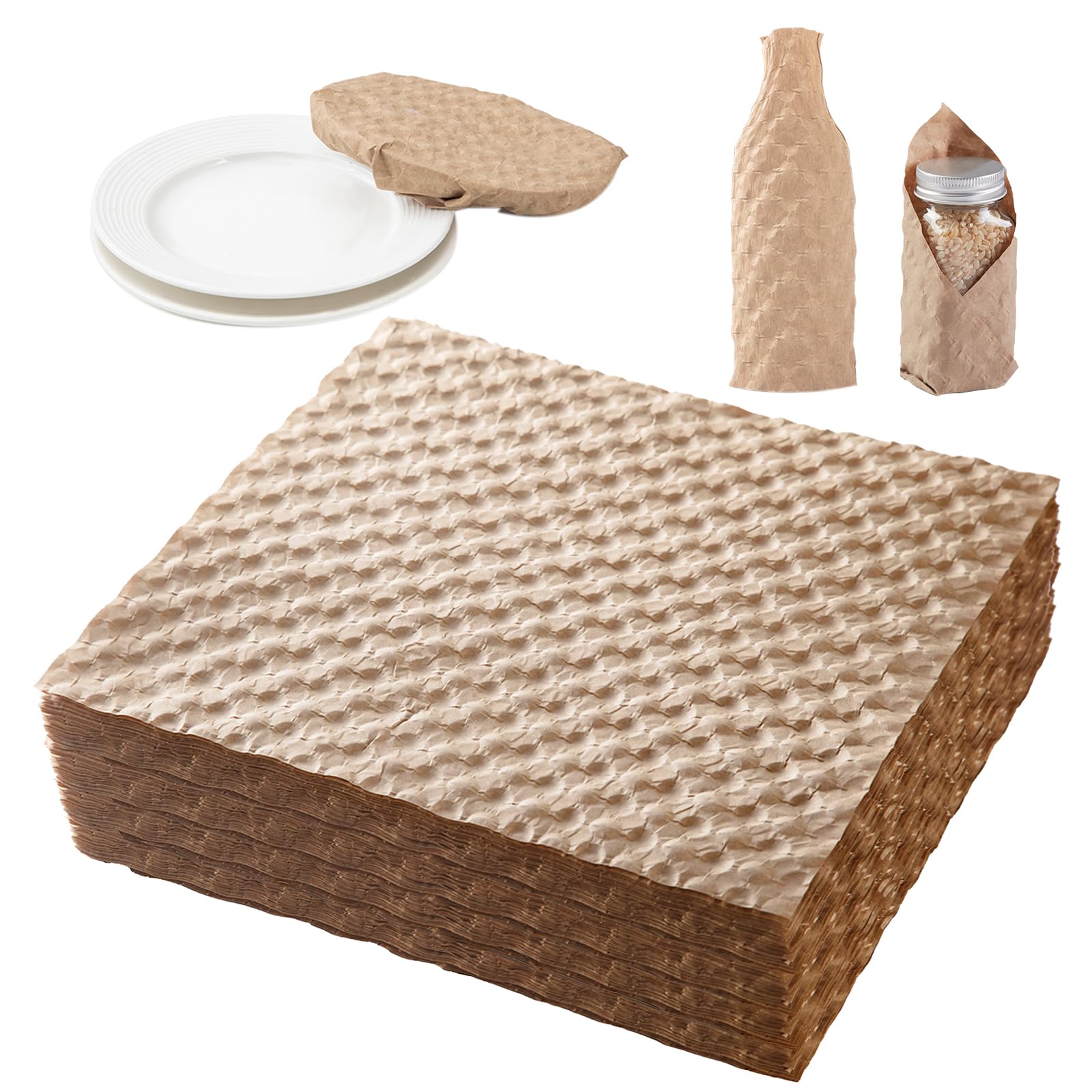 Bubble Paper Wrap, Paper Bubble Wrapping, 12" x 12", 60 Sheets, Eco Cushioning Wrap, Alternative to Plastic Bubble Wrap for Packing Moving Shipping Storing