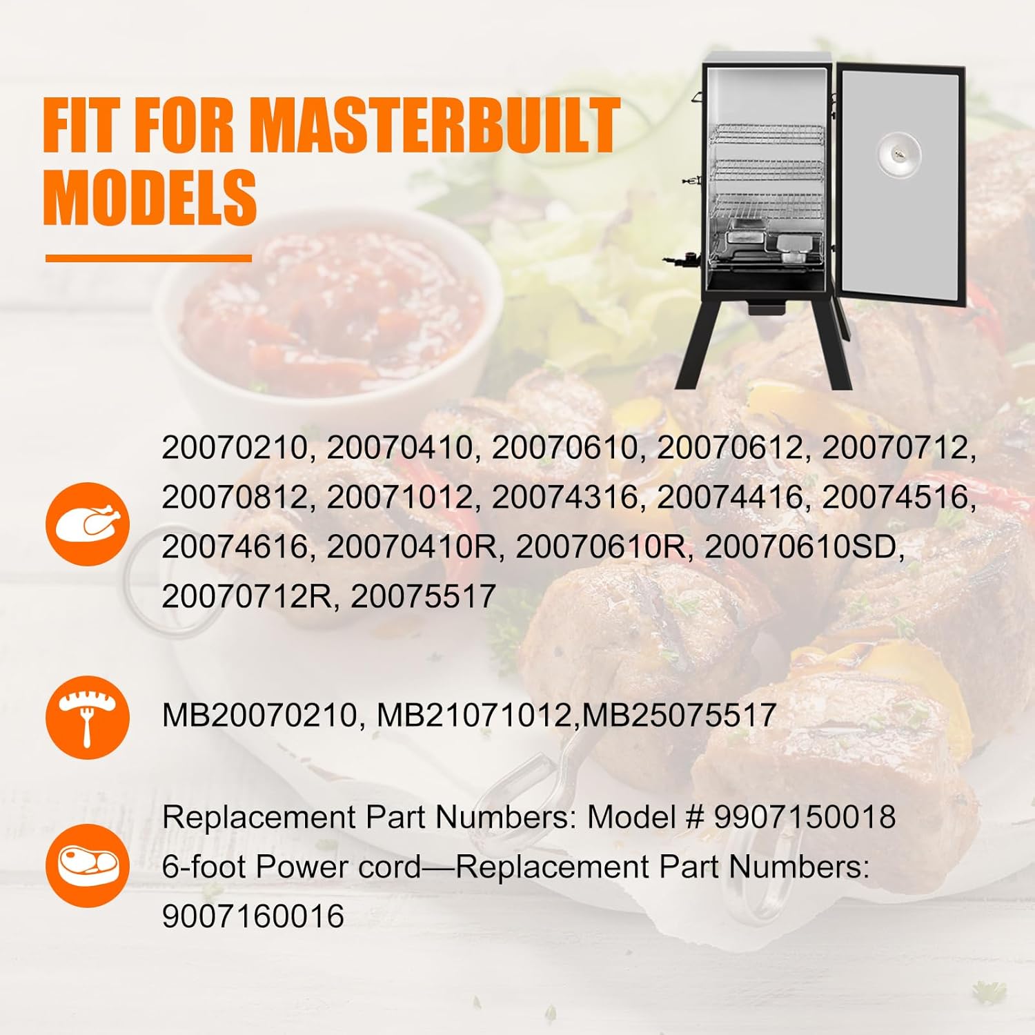 Compatibility chart for Masterbuilt smoker models