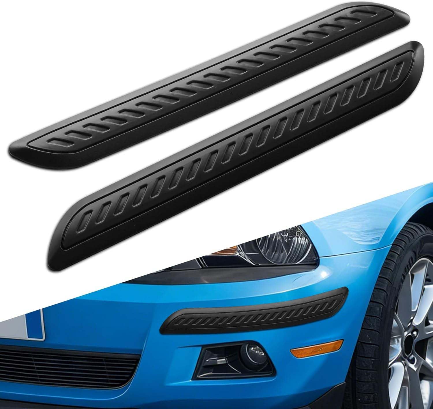 JINGMU 2 Pcs Car Front Bumper Guard Strip for Mercedes-Benz AMG CLE 53 2025, Car Bumper Anti-Scratch Strips, Rubber Patch Strips for Edge Guard, Car Rubber Corner Protectors