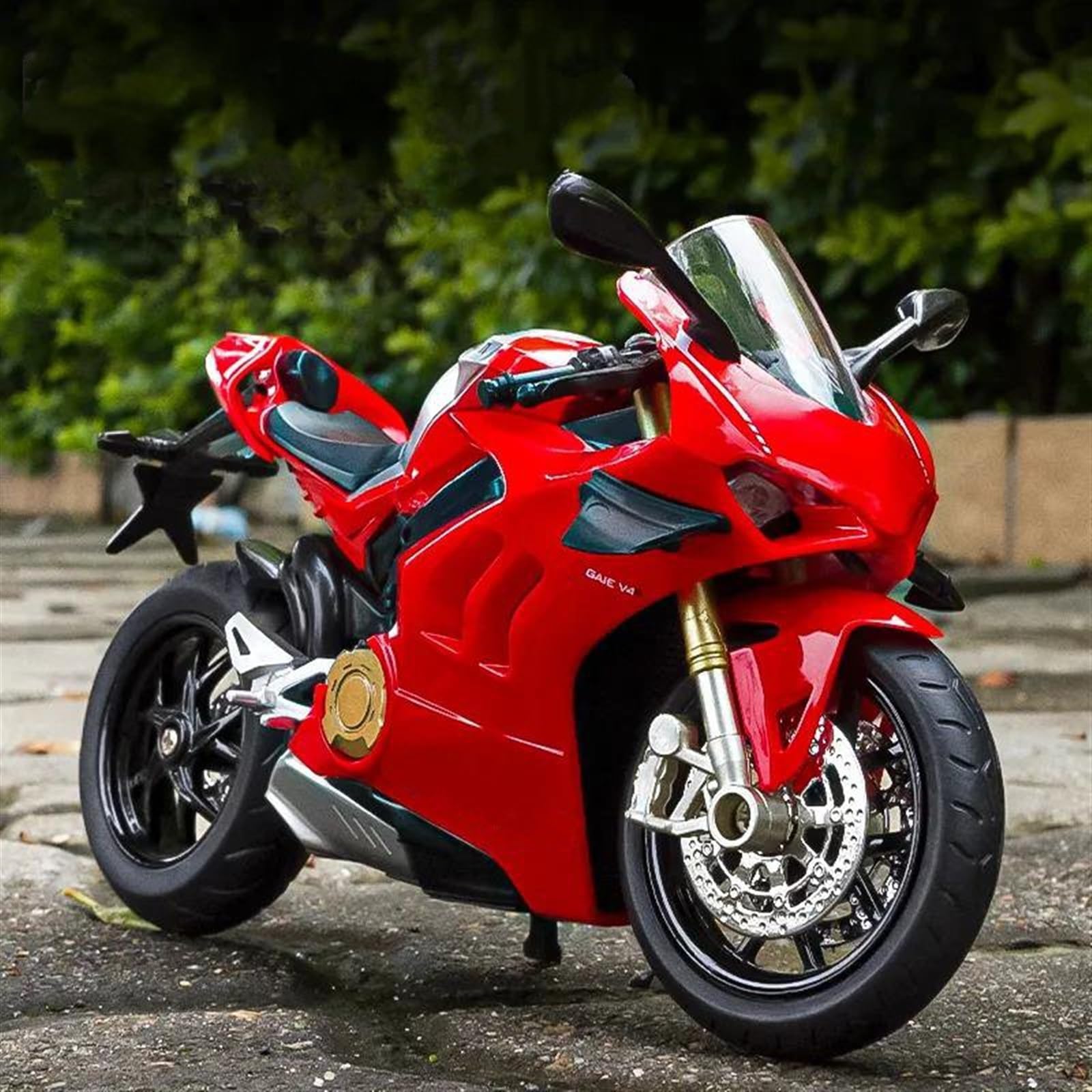 SEYXF Motorbike Toy 1:12 for Ducati Panigale V4S Motorcycle Model Simulation Alloy Toy(with Foam Box)