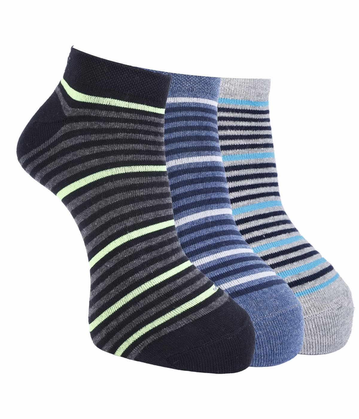 force nxt BY Dollar Socks for Men Solid Ankle Length Cotton Socks, Free Size, Pack of 3 (Multicoloured)-picture-36