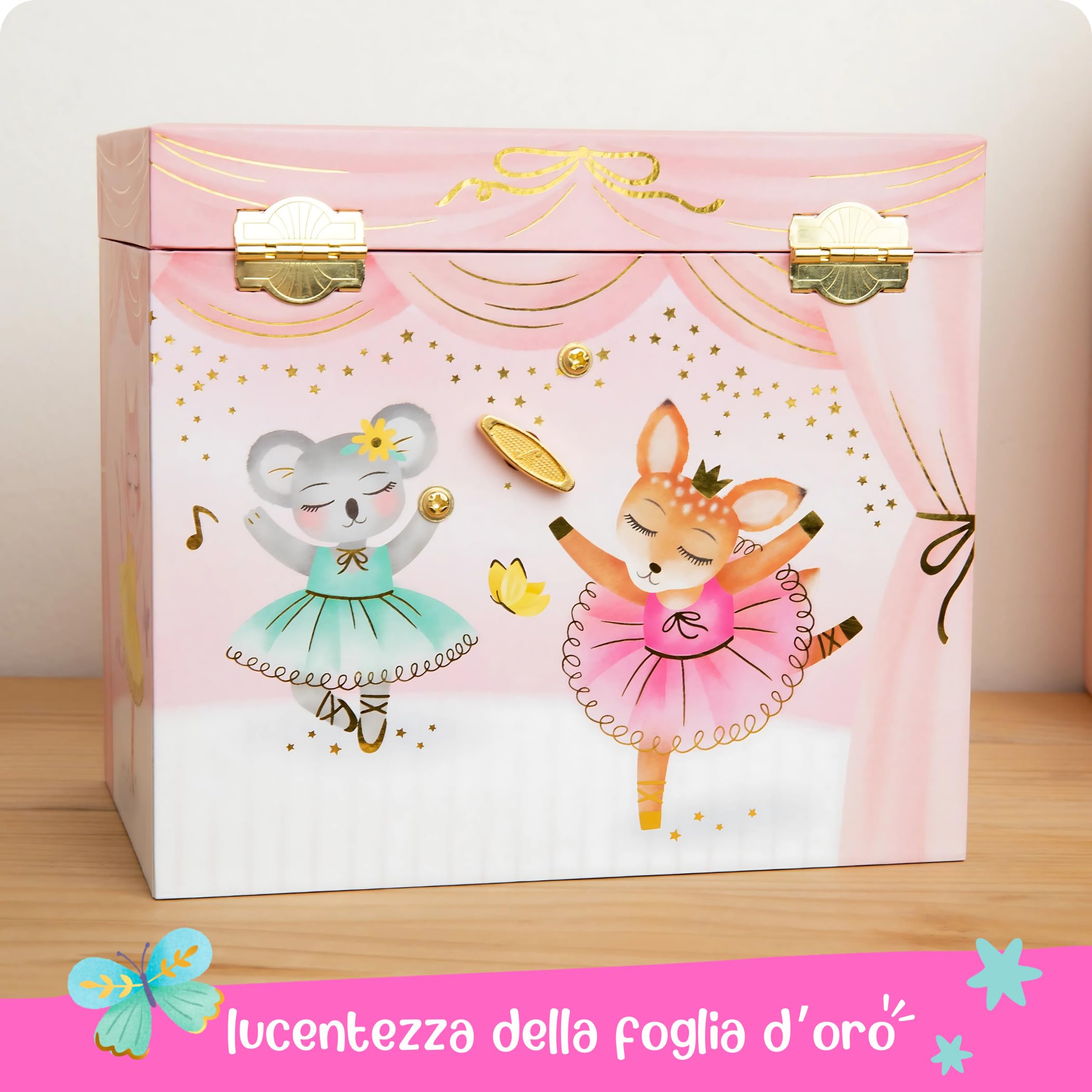Carillon Portagioie Per Bambine 5 Strati Con Ballerina E Unicorno – Scatola Musicale A Forma Di Castello Con Gioielli Inclusi, Regalo Di Compleanno O Natale Per Bambine 3-12 Anni (Viola) - 3
