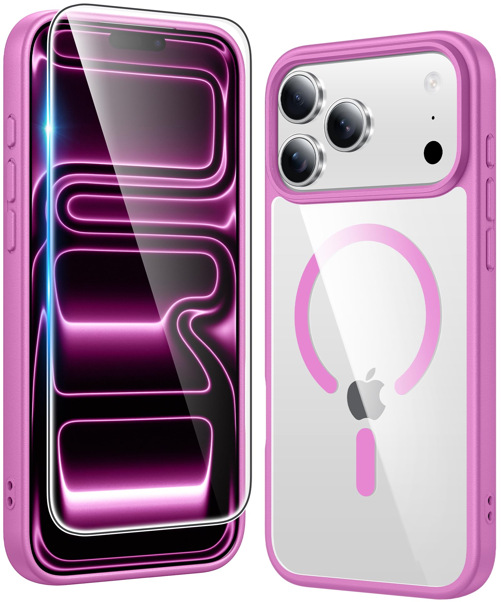 FNTCASE for iPhone 17 Pro-Max Case Compatible with Magsafe Clear Phonecase | Screen Protector, Military Grade Drop Protection, Slim Magnetic Phone Cases, Shockproof Bumper, Transparent Cell Cover