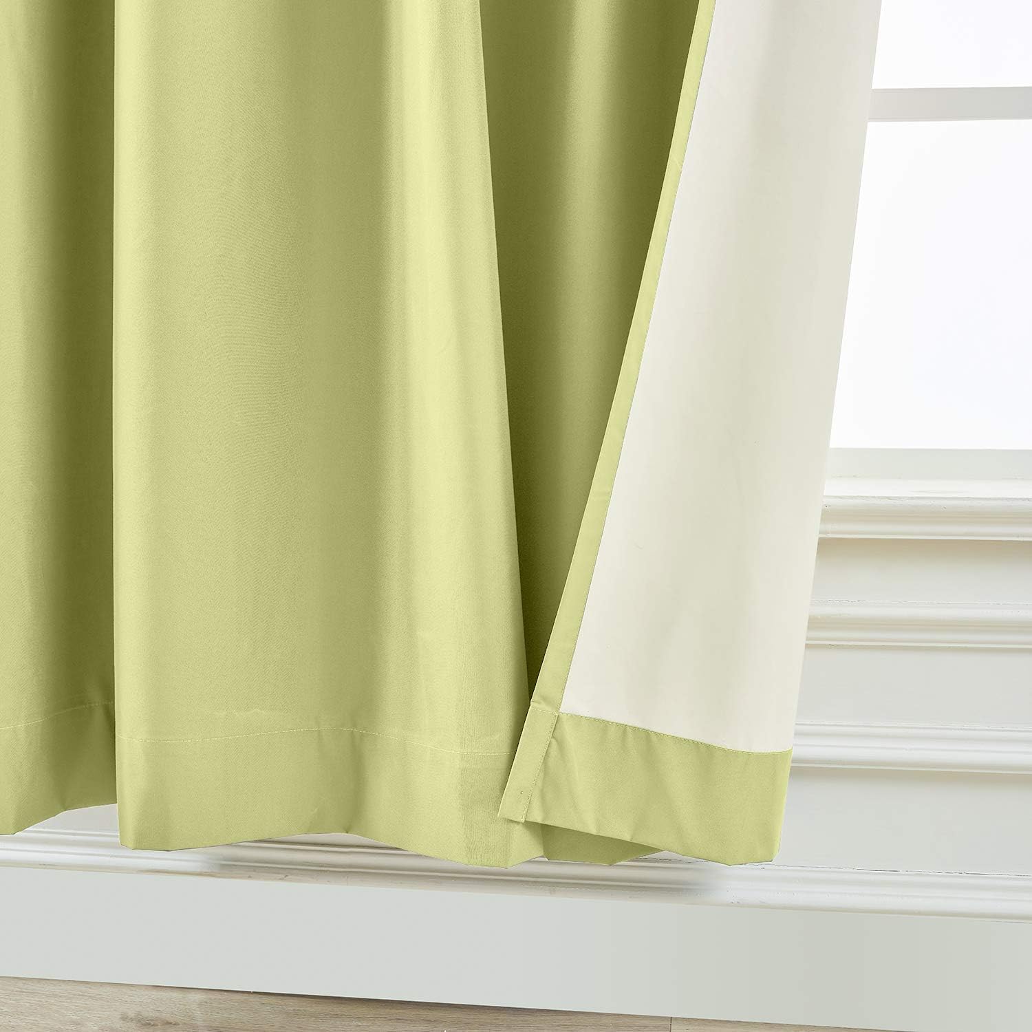 ChadMade 100% Blackout Drape Pinch Pleated Drape with Foam Coated Liner Privacy Protection Full Shading Panel for Shift Worker Day Light Sleeper Bedroom (Apple Green, 1 Panel)