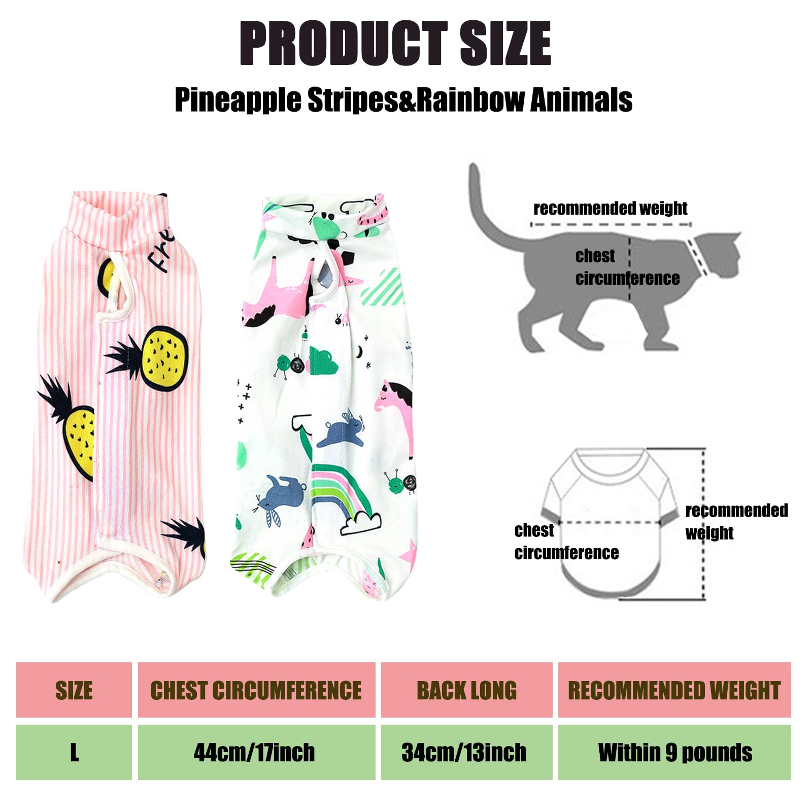 BDSHUNBF 2pcs Cat Recovery Onesie, Post Surgery Suit for Comfort and Protection Anti-Biting Licking, pink, Large - Image 2