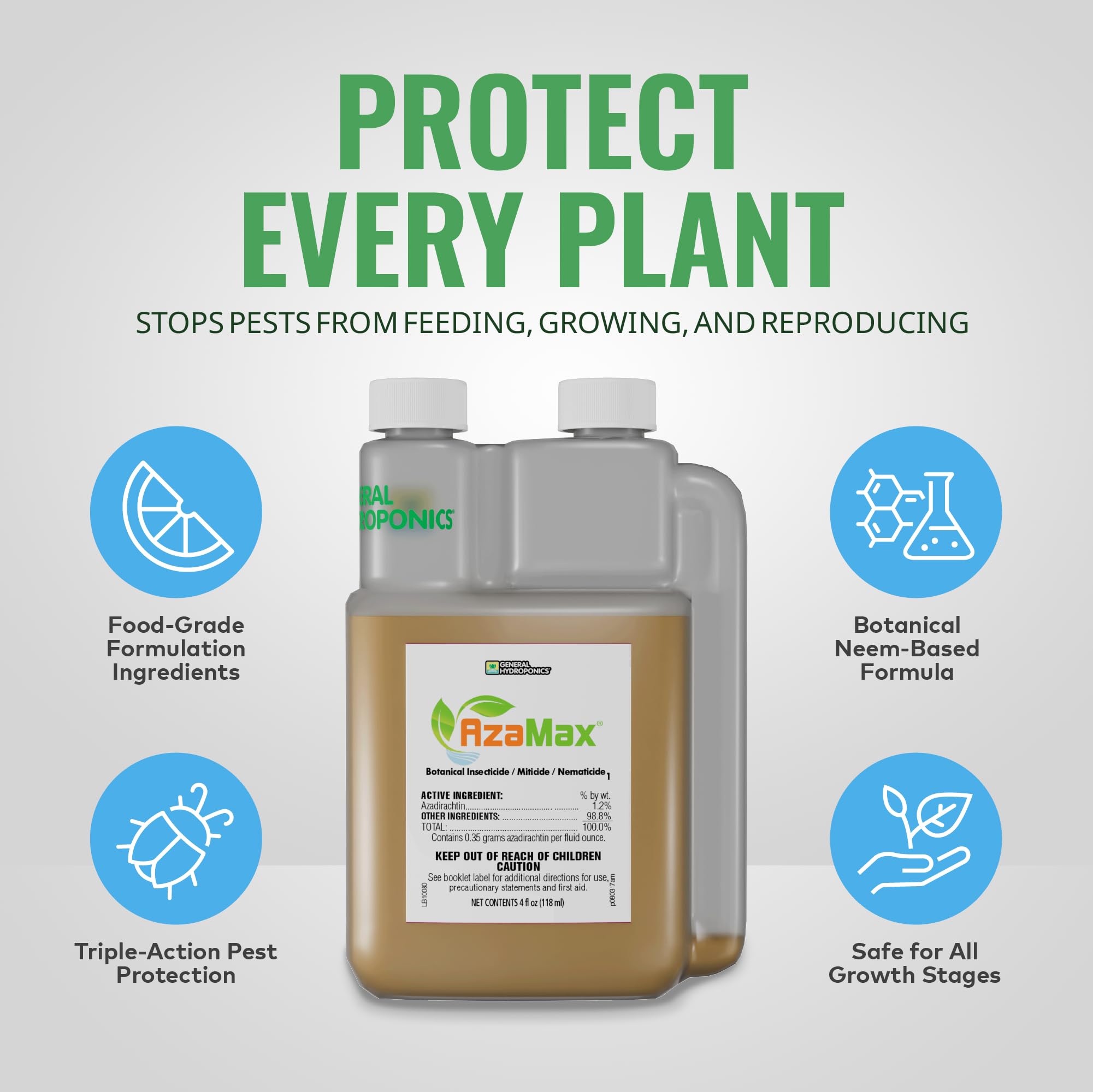 Amazon.com: General Hydroponics GH2045 AzaMax, 4 Ounce, Orange