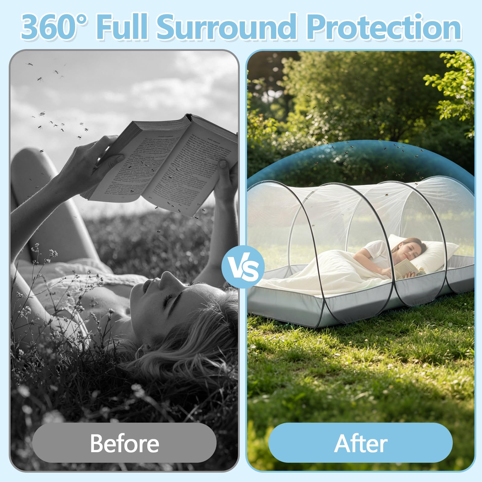 Mosquitera de Viaje Plegable, 190 x 90 x 90 cm, Mosquitera Pop Up para Cama, Camping, Viajes, terraza, hoteles