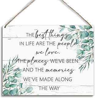 Eucalyptus Decorative Wood Hanging Plaque Wall Door Sign for Housewarming New Home Office Decoration Rustic Wall Quote Sign Decor Art with Hanging String Inspirational Women Birthday Gifts - DH581