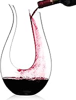 Galashield Hand-Blown Lead-Free Crystal Wine Decanter - U-Shaped Red Wine Aerator Carafe, 50oz Capacity