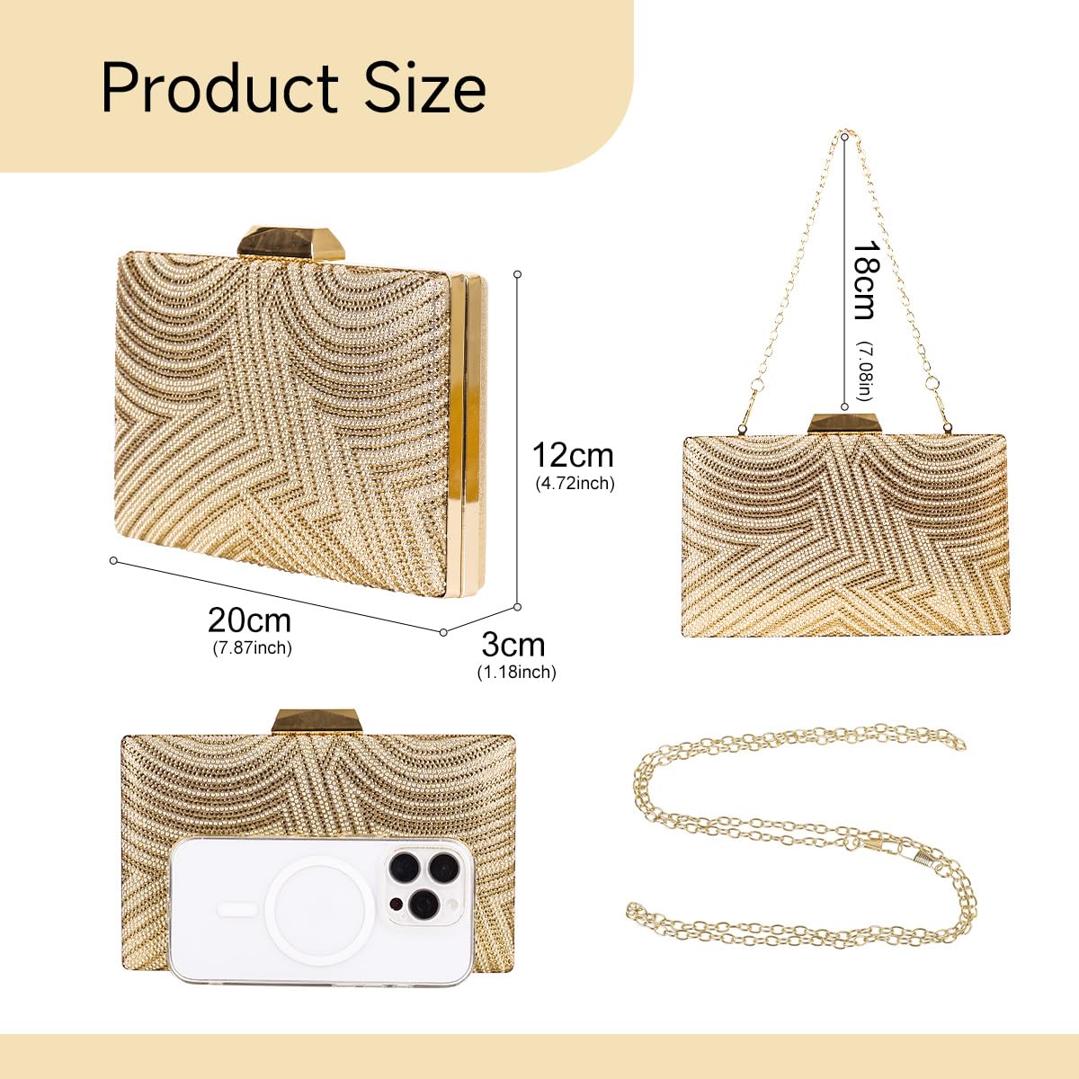 Bolsa Clutch Festa Feminina Dourada Tecido Poliéster Mão Ombro Transversal Com Correntes Removíveis em promoção! Veja a oferta e mais achadinhos de Bolsas 7 Hoje é o melhor dia para comprar Bolsa Clutch Festa Feminina Dourada Tecido Poliéster Mão Ombro Transversal Com Correntes Removíveis com aquele preço maroto! Promoção! Aproveite a oferta! 7