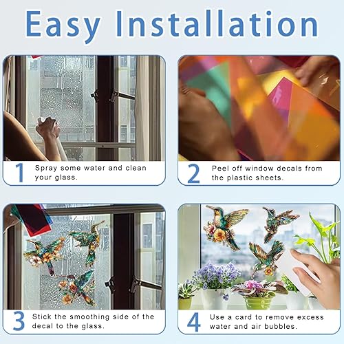 Miniatura 7 de 12 calcomanías para ventana para evitar golpes de pájaros, adhesivos anticolisión, calcomanías de ventana de reflejo de arco iris, calcomanías